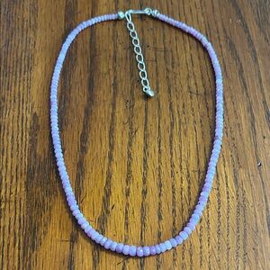 Pink Quartz Beaded Necklace, silver clasp